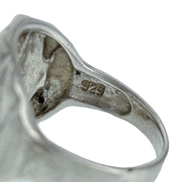 Vintage Sterling Silver 925 Criss Cross Ribbed Pattern Domed Ring Size 6.5 - Picture 5 of 7